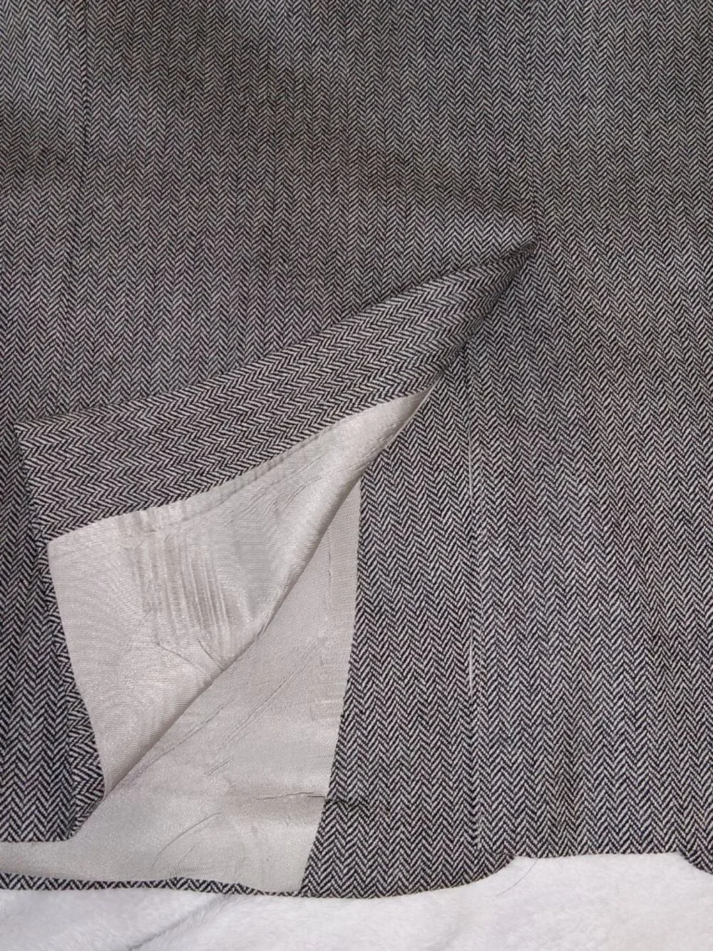 Hart Schaffner Marx Blazer 42S Gray Herringbone Wool USA Union Made Vintage